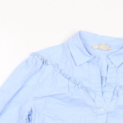 Womens UK Size 6 H&M Blue Basic Button-Up