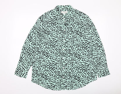 Womens UK Size 12 Marks and Spencer Green Basic Button-Up