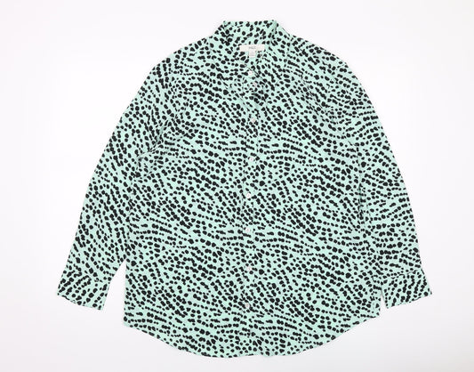 Womens UK Size 12 Marks and Spencer Green Basic Button-Up