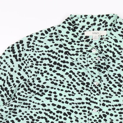 Womens UK Size 12 Marks and Spencer Green Basic Button-Up