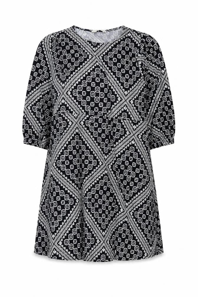 Marks and Spencer Womens Beige Geometric Viscose A-Line Size 18 Round Neck Pullover