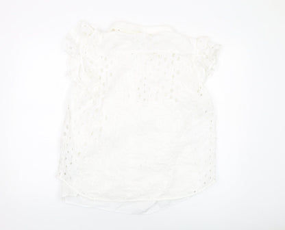 Womens UK Size 14 Marks and Spencer Ivory Basic Button-Up