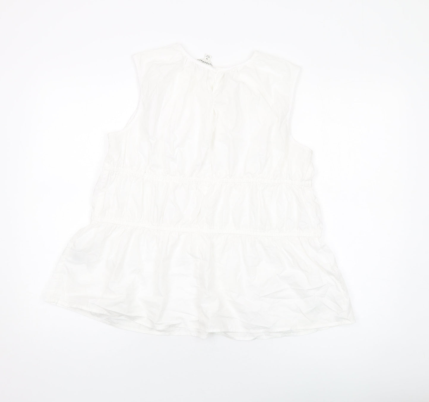 Autograph Womens Ivory Cotton Basic Tank Size 14 Round Neck