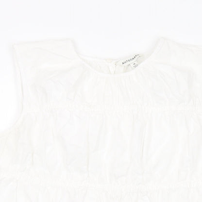 Autograph Womens Ivory Cotton Basic Tank Size 14 Round Neck