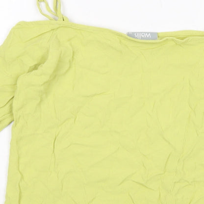 Womens UK Size 10 Wallis Green Basic Blouse