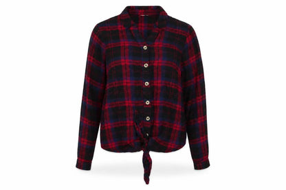 Monsoon Womens Red Plaid Cotton Basic Button-Up Size S Collared