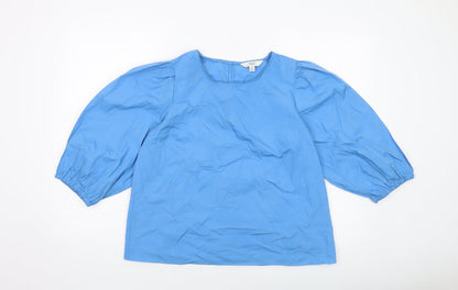 Womens UK Size 14 Marks and Spencer Blue Basic Blouse