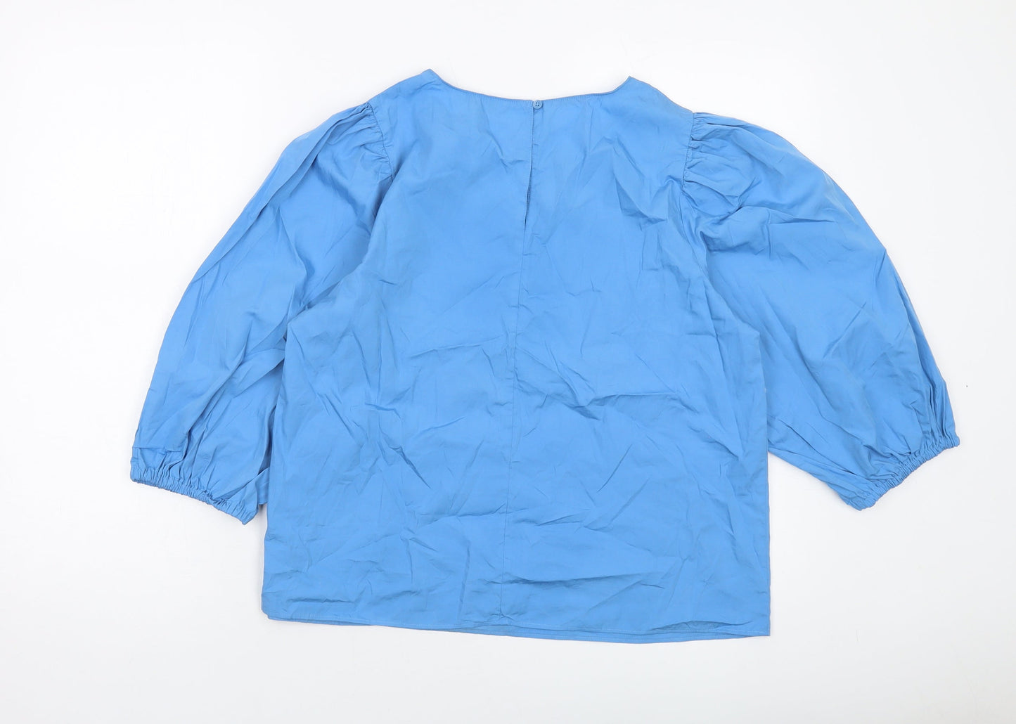 Womens UK Size 14 Marks and Spencer Blue Basic Blouse