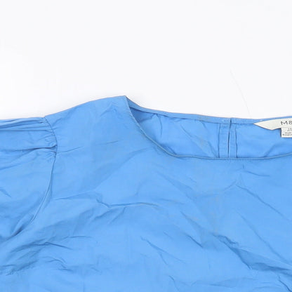 Womens UK Size 14 Marks and Spencer Blue Basic Blouse