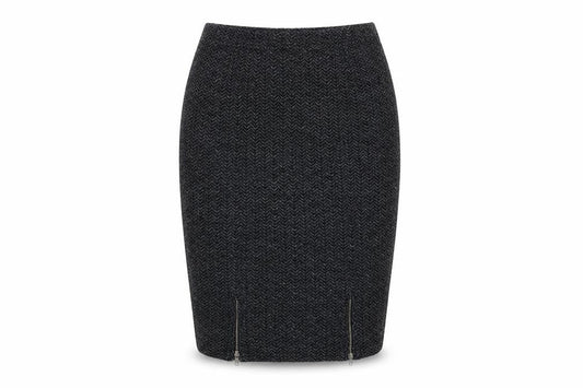 Masai Womens Grey Herringbone Cotton Straight & Pencil Skirt Size M