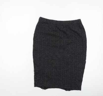 Masai Womens Grey Herringbone Cotton Straight & Pencil Skirt Size M