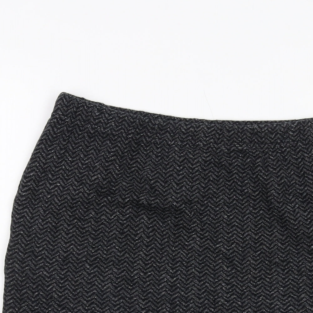 Masai Womens Grey Herringbone Cotton Straight & Pencil Skirt Size M