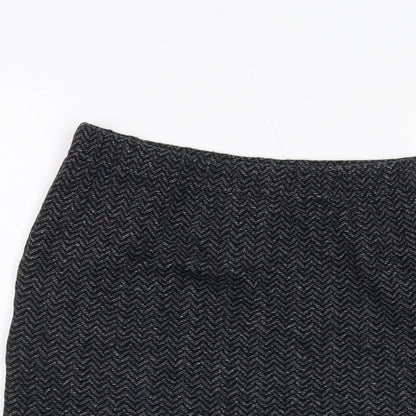 Masai Womens Grey Herringbone Cotton Straight & Pencil Skirt Size M