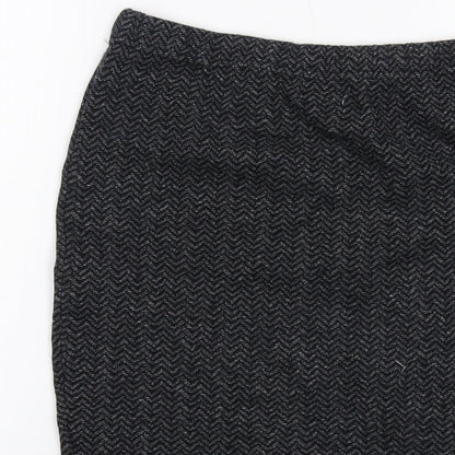 Masai Womens Grey Herringbone Cotton Straight & Pencil Skirt Size M