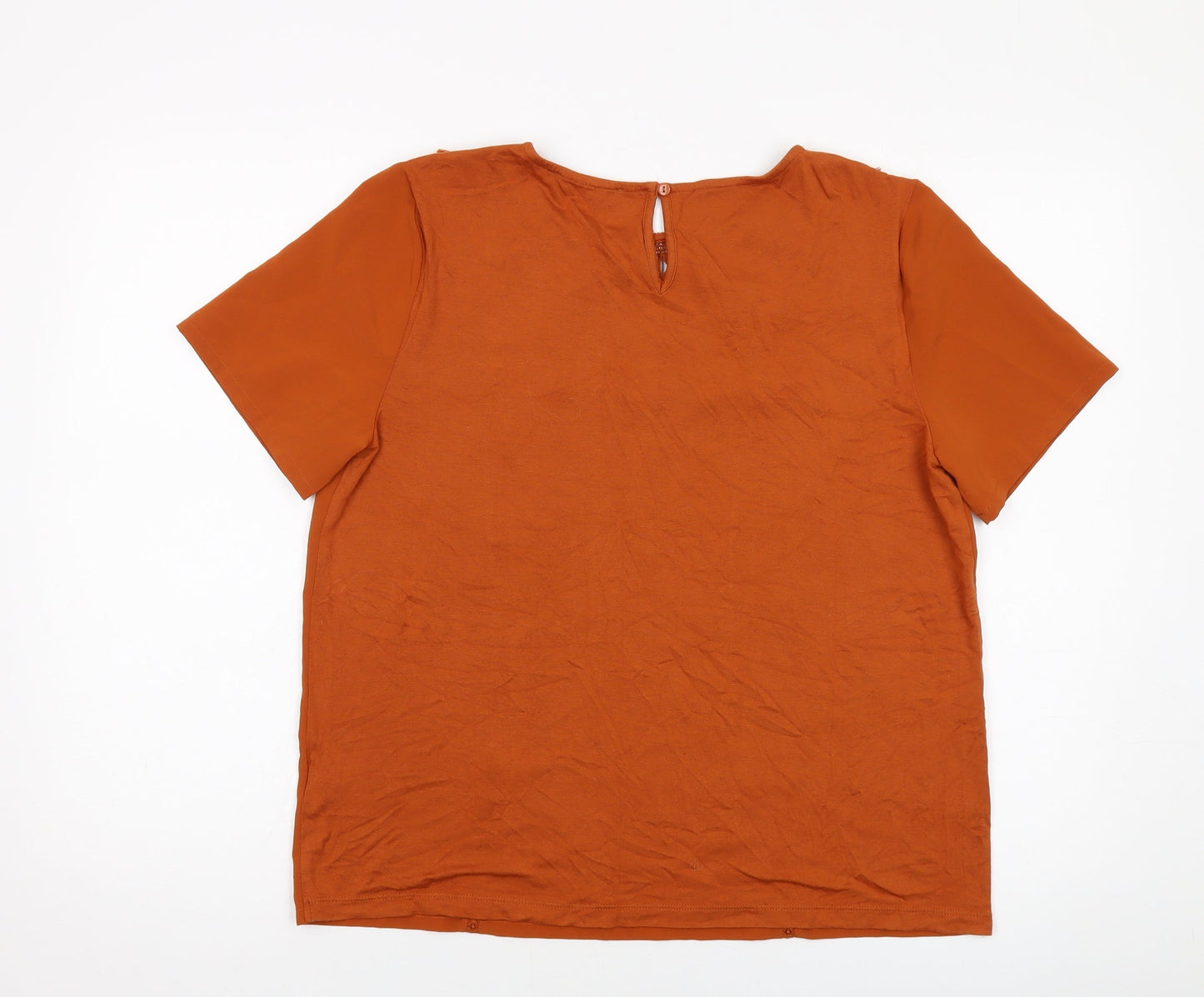Womens UK Size 14 Marks and Spencer Brown Basic T-Shirt