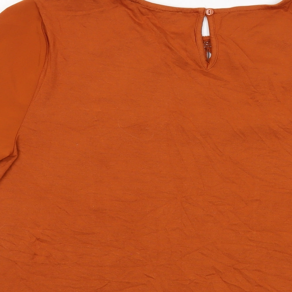 Womens UK Size 14 Marks and Spencer Brown Basic T-Shirt