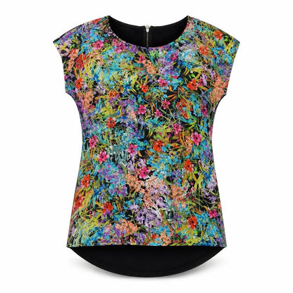 Warehouse Womens Multicoloured Fair Isle Polyester Basic T-Shirt Size 8 Round Neck
