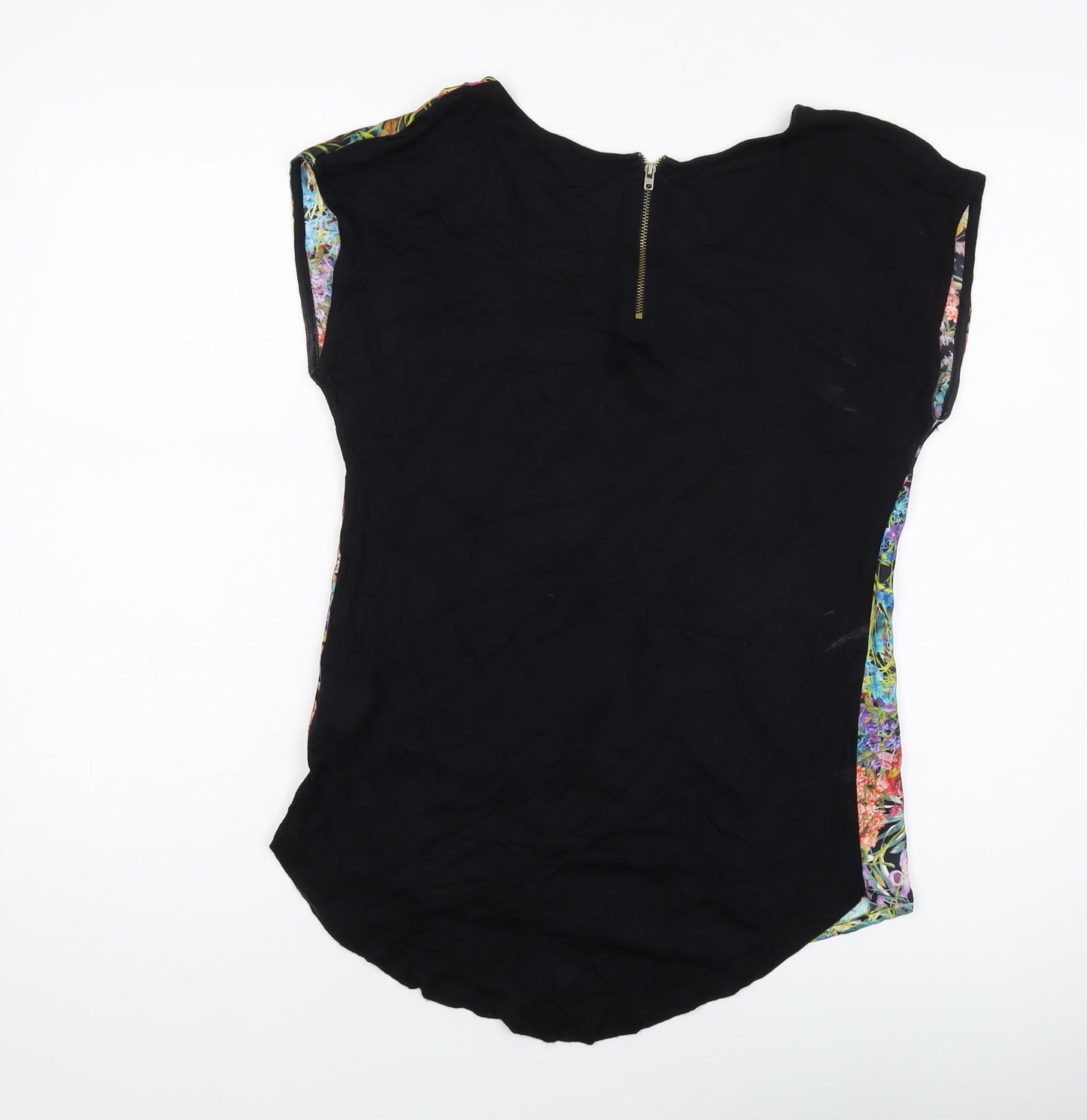 Warehouse Womens Multicoloured Fair Isle Polyester Basic T-Shirt Size 8 Round Neck