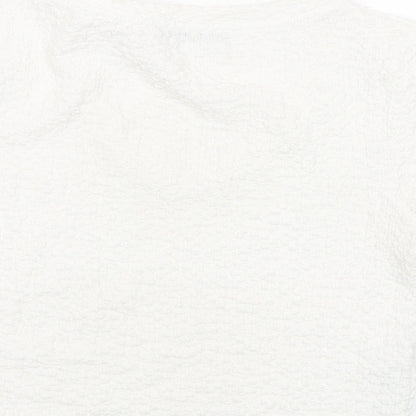 Womens UK Size S Mango Ivory Cropped T-Shirt