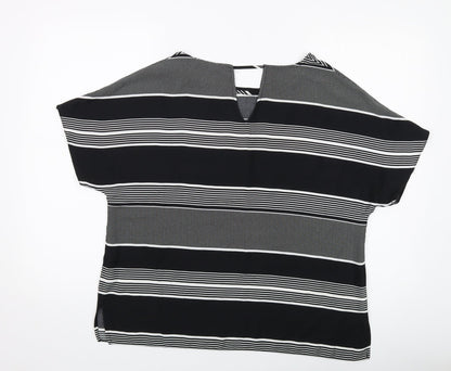 Womens UK Size 14 Debenhams Black Basic Blouse