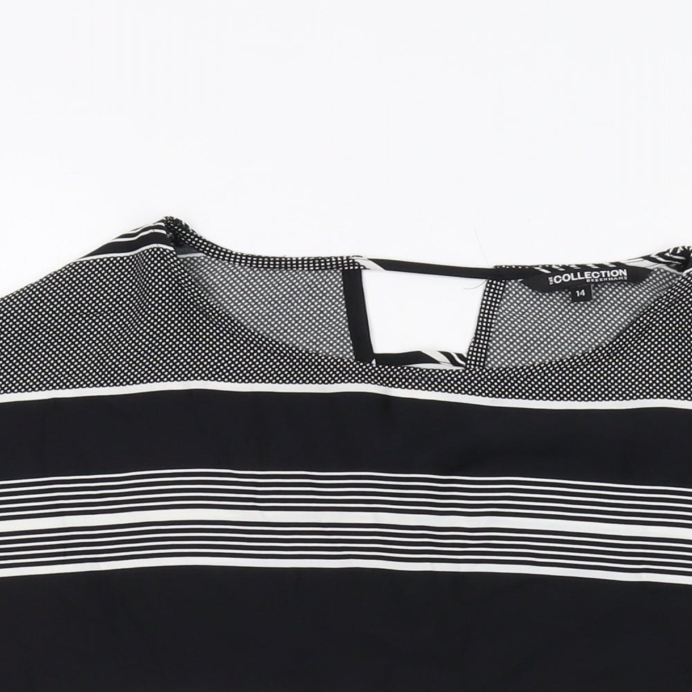 Womens UK Size 14 Debenhams Black Basic Blouse