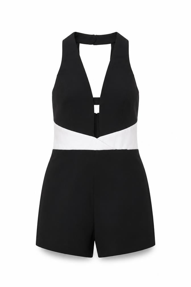 Womens UK Size 8 Miss Selfridge One-Piece Black Playsuit