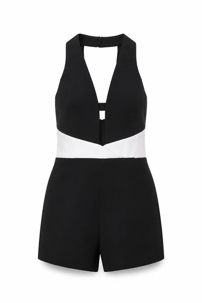 Womens UK Size 8 Miss Selfridge One-Piece Black Playsuit