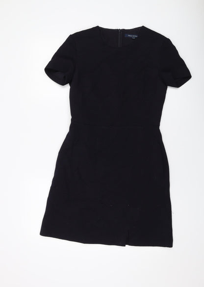 French Connection Womens Blue Polyester A-Line Size 8 Round Neck Zip