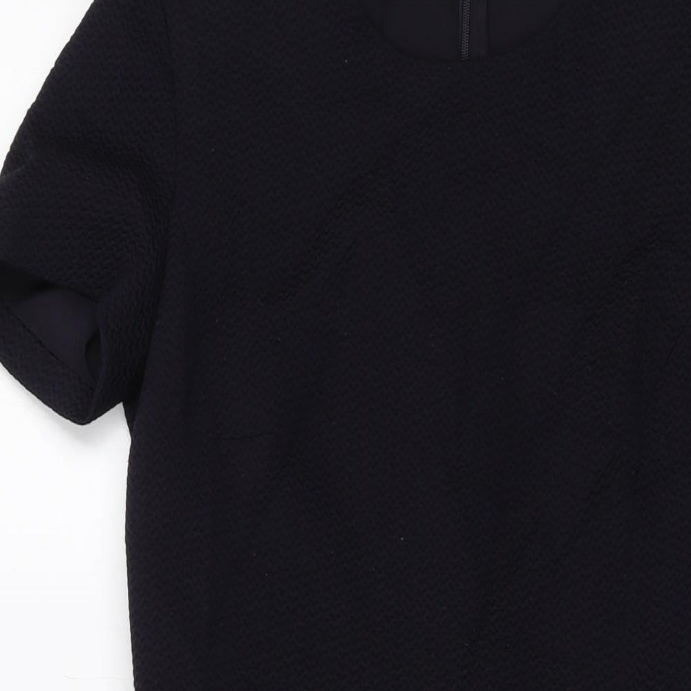 French Connection Womens Blue Polyester A-Line Size 8 Round Neck Zip