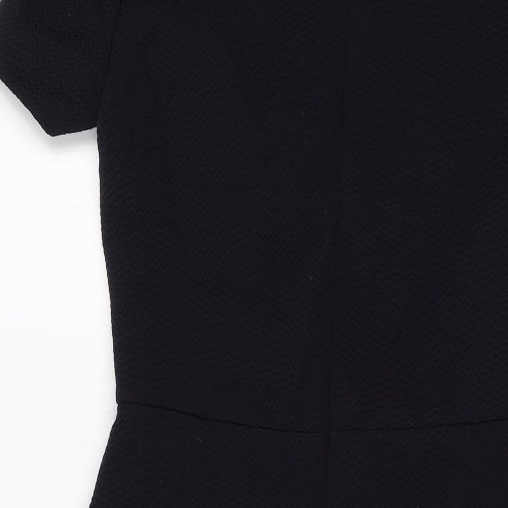 French Connection Womens Blue Polyester A-Line Size 8 Round Neck Zip