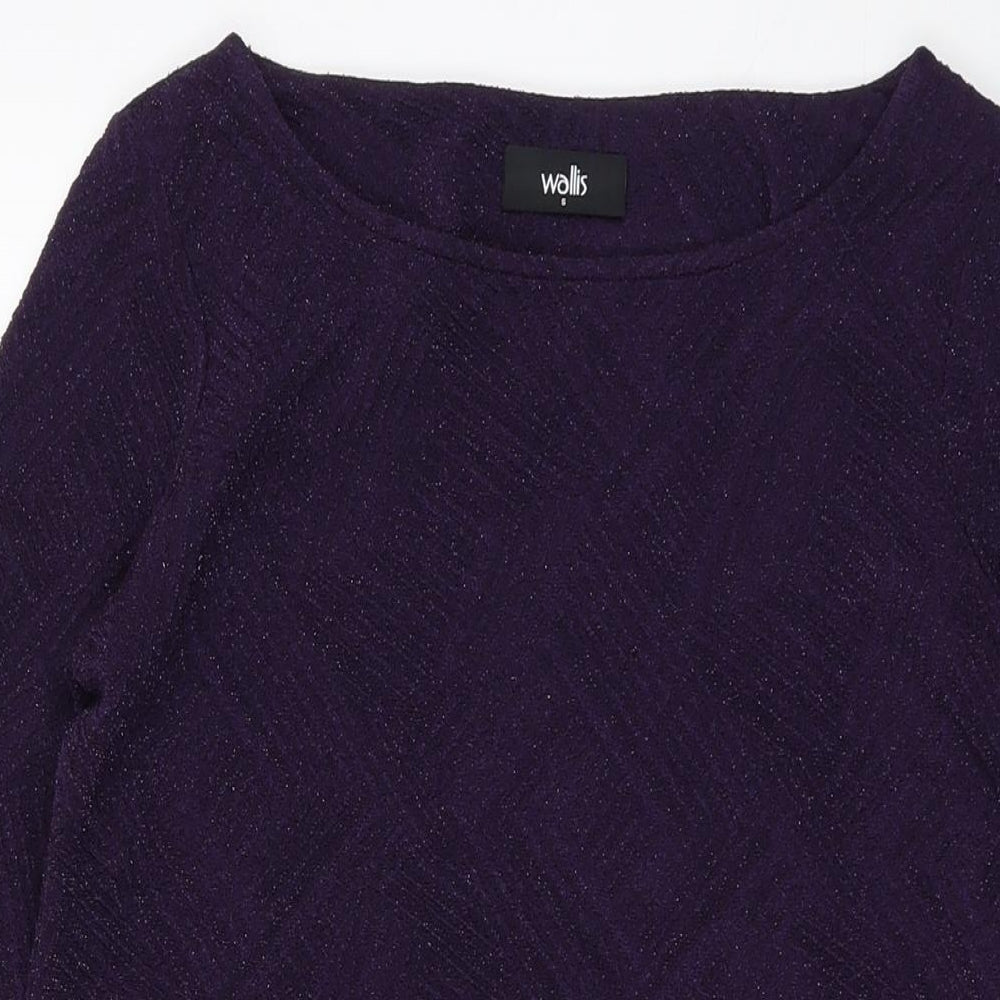 Womens UK Size S Wallis Purple Basic Blouse