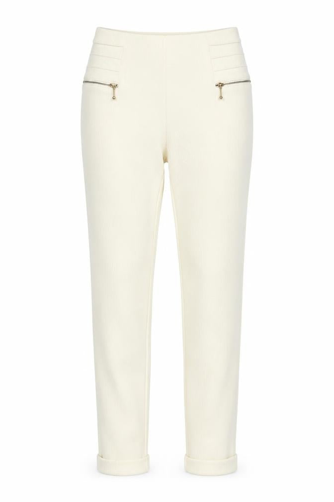 Womens UK Size 14 Kaleidoscope Regular Fit  Ivory Trousers