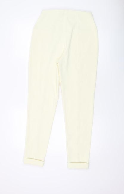 Kaleidoscope Womens Ivory Polyester Trousers Size 14 L28 in Regular