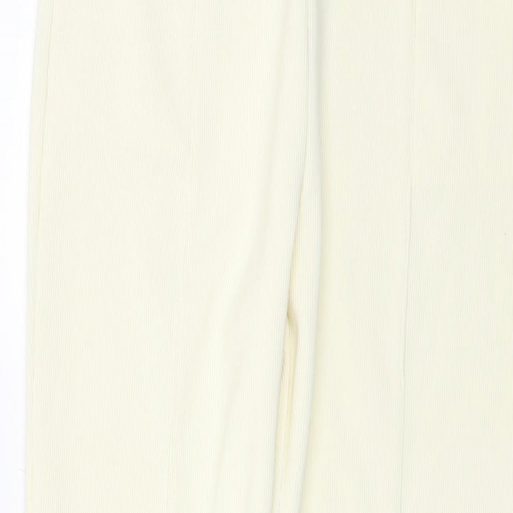 Kaleidoscope Womens Ivory Polyester Trousers Size 14 L28 in Regular