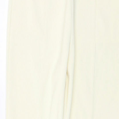 Kaleidoscope Womens Ivory Polyester Trousers Size 14 L28 in Regular