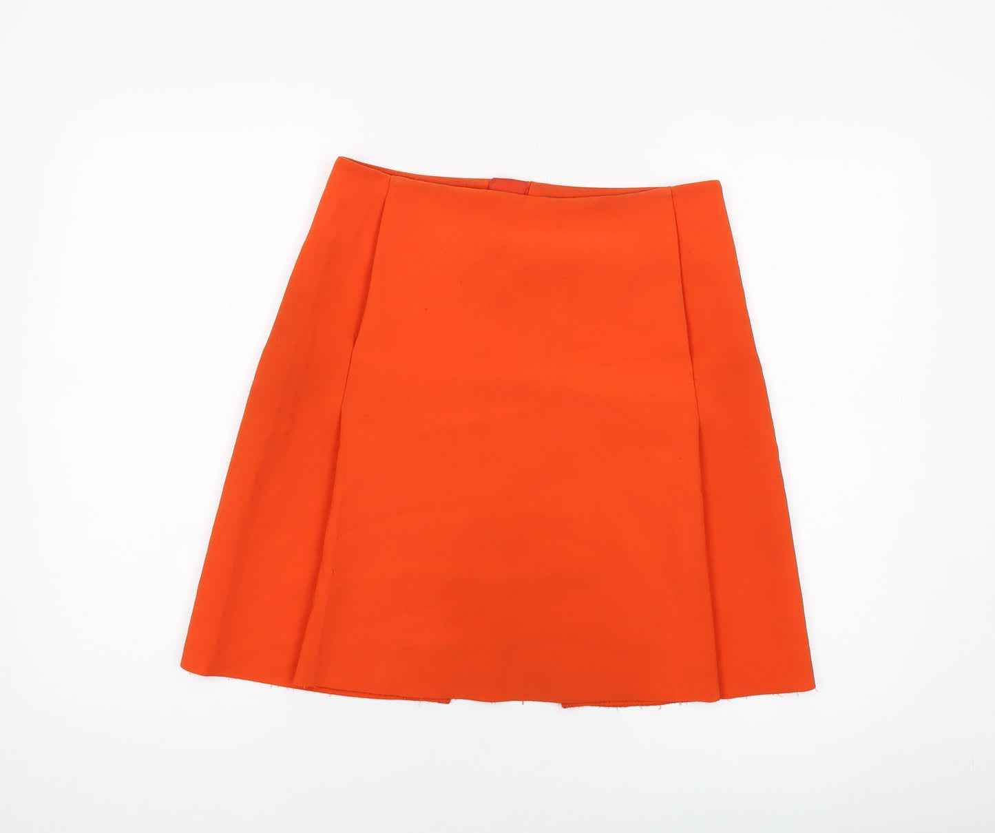 COS Womens Orange Polyester A-Line Skirt Size 8 Zip