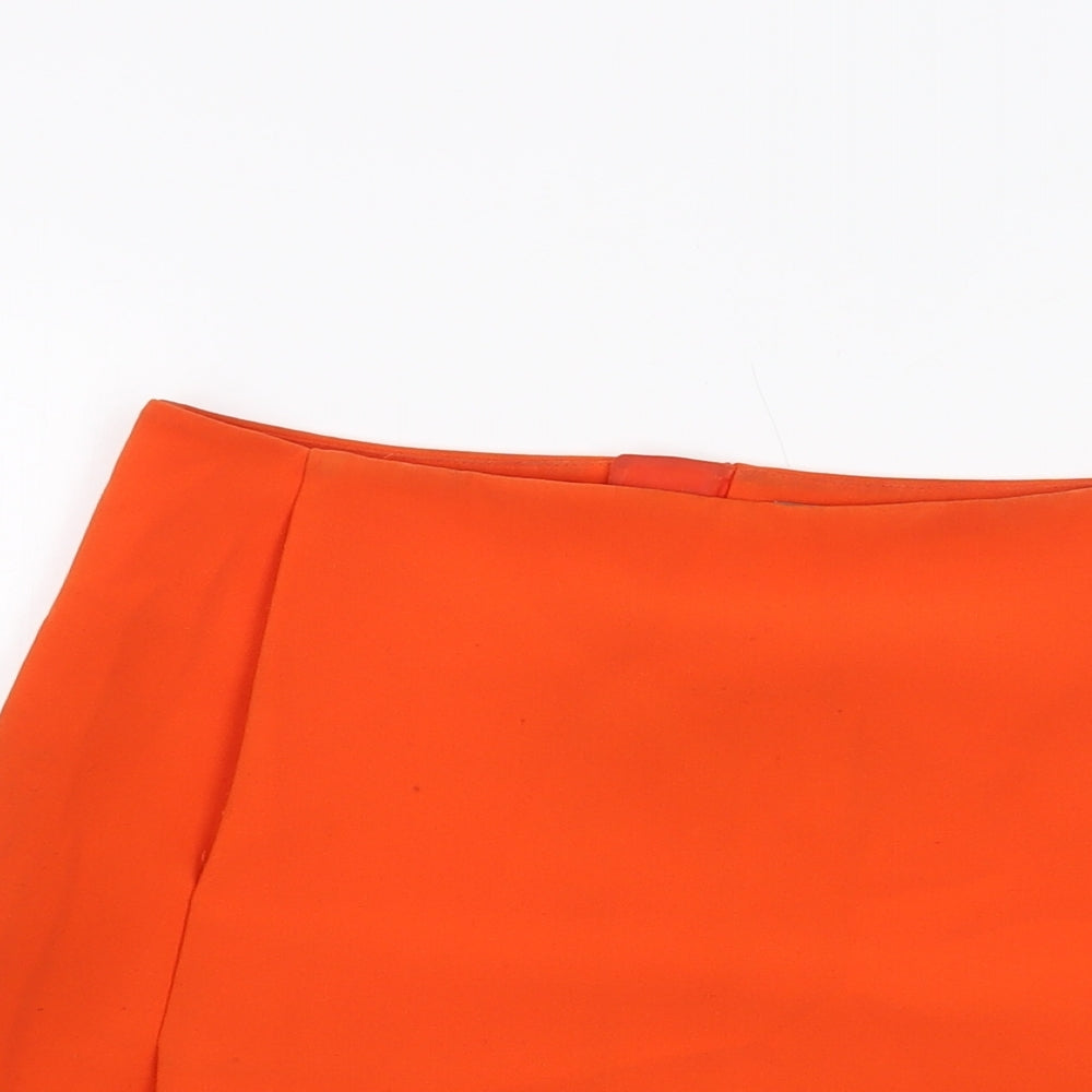 COS Womens Orange Polyester A-Line Skirt Size 8 Zip