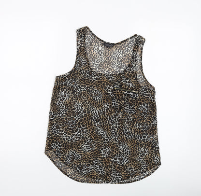 Womens UK Size 8 Topshop Brown Basic Tank