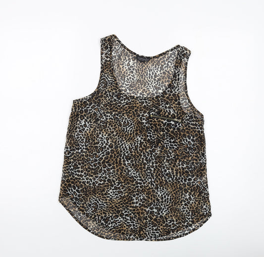 Womens UK Size 8 Topshop Brown Basic Tank