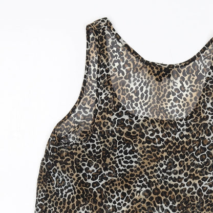 Womens UK Size 8 Topshop Brown Basic Tank