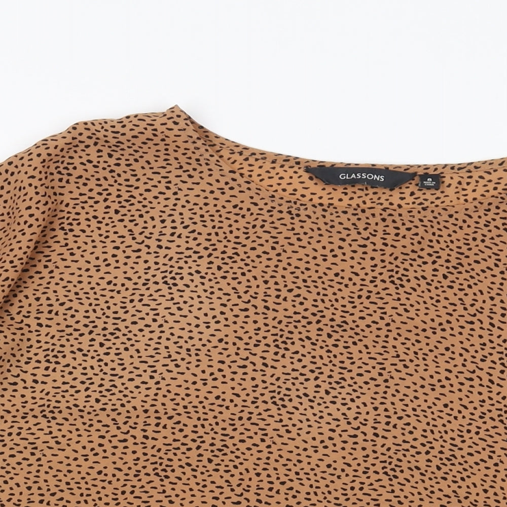 Womens UK Size 8 Glassons Brown Basic Blouse