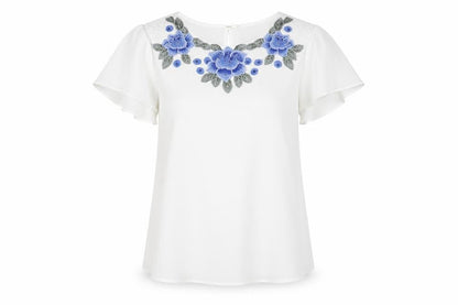 Womens UK Size 10 Oasis White Basic T-Shirt