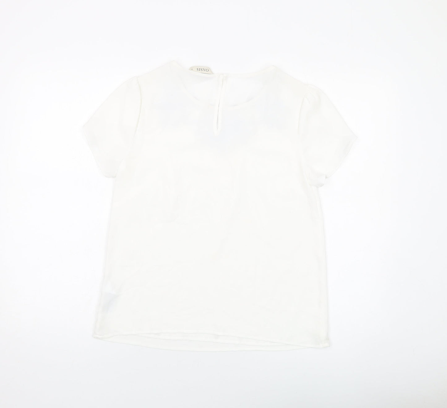 Womens UK Size 10 Oasis White Basic T-Shirt