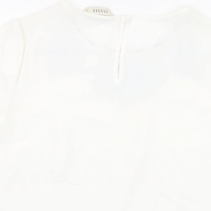 Womens UK Size 10 Oasis White Basic T-Shirt