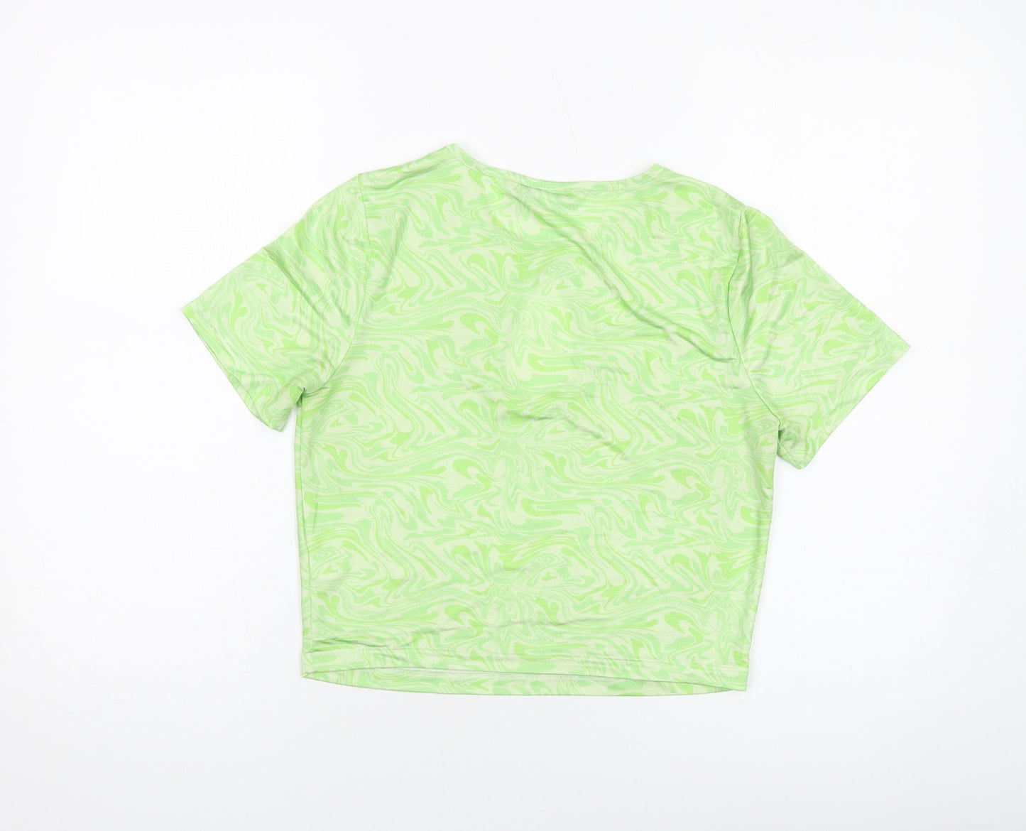 Womens UK Size 14 ASOS Green Cropped T-Shirt
