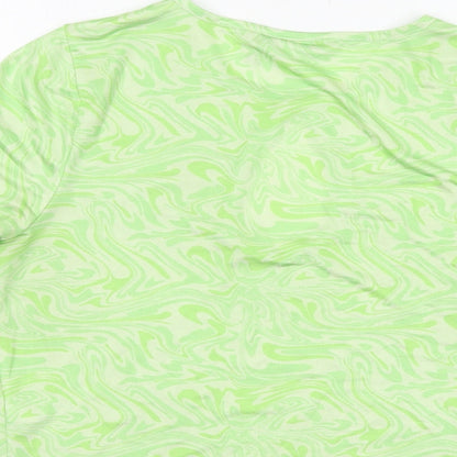 Womens UK Size 14 ASOS Green Cropped T-Shirt