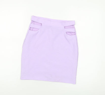 Miss Selfridge Womens Purple Polyester Mini Skirt Size 10