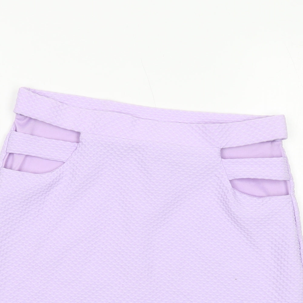 Miss Selfridge Womens Purple Polyester Mini Skirt Size 10