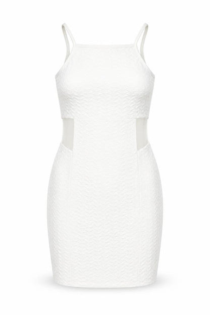 Miss Selfridge Womens White Polyester Mini Size 10 Square Neck Pullover
