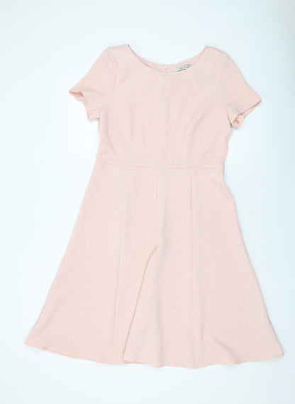 Marks and Spencer Womens Pink Polyester A-Line Size 12 Round Neck Pullover